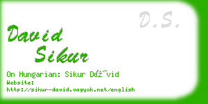 david sikur business card